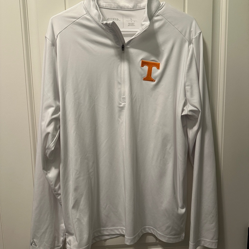 Men's Antigua White Tennessee Volunteers Intent Quarter-Zip Top